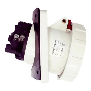 WEIPU/威浦 TYP系列暗装斜式工业插座5P 63A 400V IP67 红色 3924