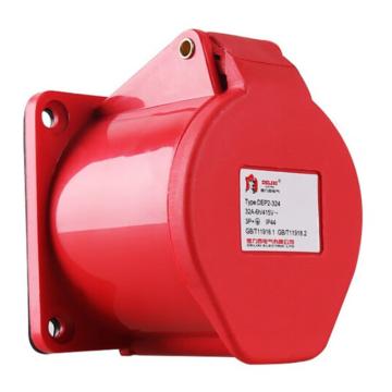 DELIXI/德力西 415V工业用暗装插座32A 4芯 DEP2-324 DHADEP2324R