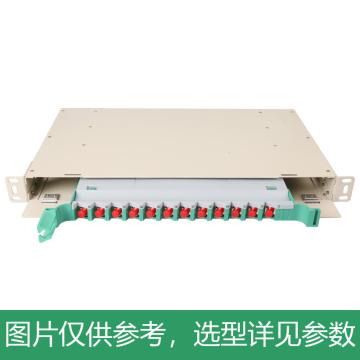 海乐 12口ODF光纤配线架FC多模万兆满配 19英寸抽拉机架式灰白色喷塑细砂面 P3-12MT-FC