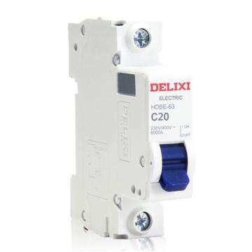 DELIXI/德力西 微型断路器HDBE-63 C型 1P 20A TM HDBE631C20