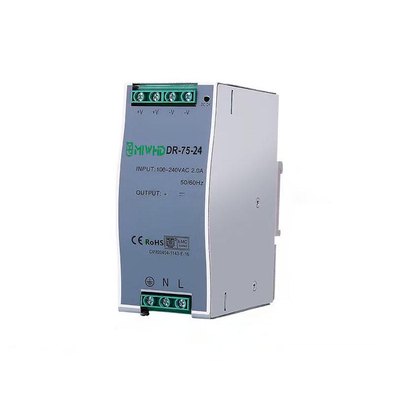 梅兰日兰 DR-75系列导轨型单组输出开关电源75W 24V 0-3.2A DR-75-24V