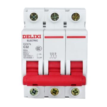 DELIXI/德力西 微型断路器DZ47s C型 3P 63A DZ47SN3C63