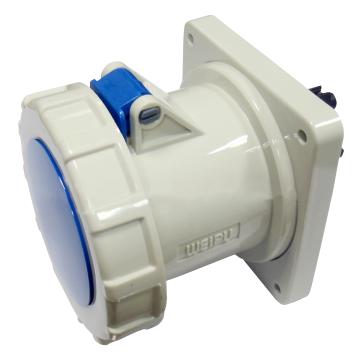 WEIPU/威浦 TYP系列暗装直式工业插座3P 125A 230V IP67 蓝色 5202