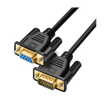 博扬 RS232九针串口线 DB9公对公对接线COF直通线 黑色1.5米 BY-DB9-F/F-B3m