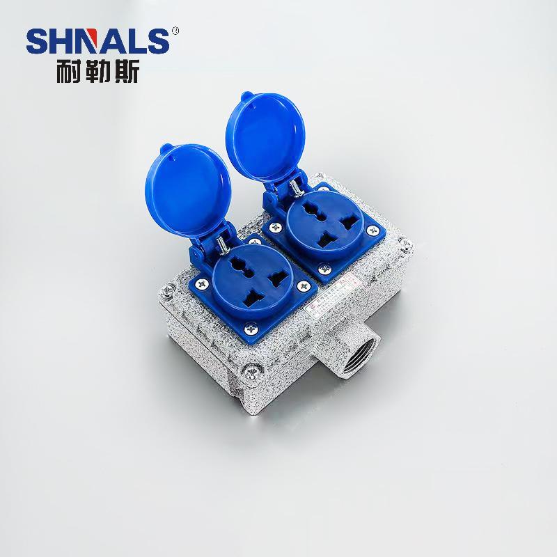 SHNALS 工业防爆插座盒220V/多功能三孔16A插座 2个/125x75x50mm NLSFB-D32