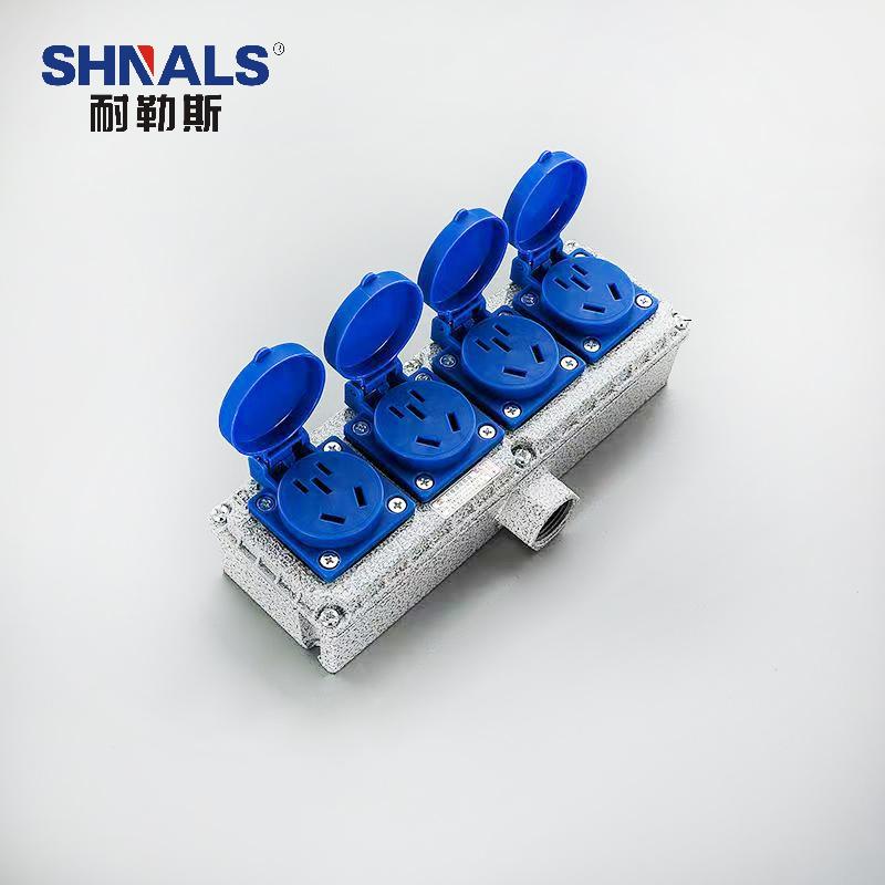 SHNALS 工业防爆插座盒220V/五孔16A插座 4个/230x75x50mm NLSFB-P58