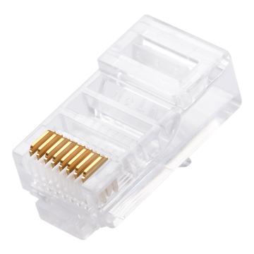 海乐 高品质8P8C六类非屏蔽工程级网络RJ45水晶头网线接头50U镀金 HT-510