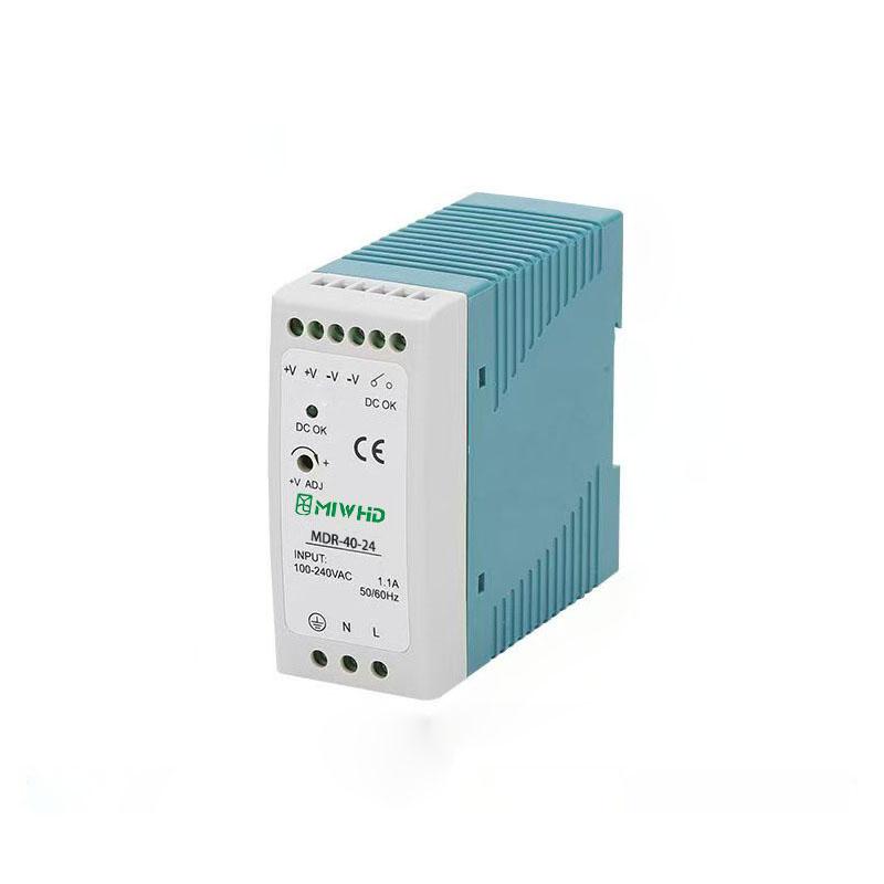 梅兰日兰 MDR-40系列导轨型单组输出开关电源40W 24V 0-1.67A MDR-40-24V