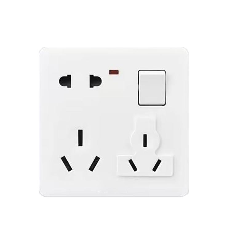 梅兰日兰 86型暗装一开八孔面板插座10—16A220V 10A/16A MLRL12-2