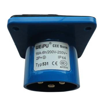 WEIPU/威浦 TYP系列暗装直式器具输入工业插座3P 16A 230V IP44 蓝色 531