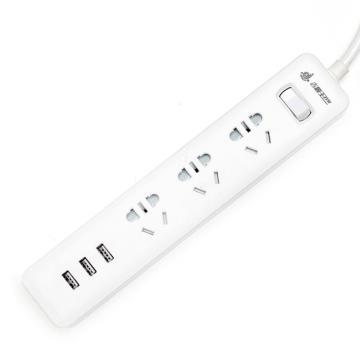 吉顺 接线板3位五孔+3位USB 总控开关 GS-H13U 1.8m
