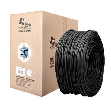 酷比客 超六类双层屏蔽纯铜成箱网线黑色 305M LCLN6ASFTPB305