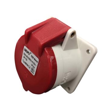 WEIPU/威浦 TYP系列暗装直式工业插座4P 32A 400V IP44 红色 5818