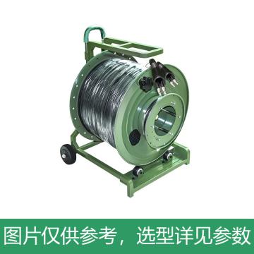海乐 单模2芯野战光缆室外应急拉练直径5.0mm铠装基站通信FC-FC1000米+放缆车 2FC-FC-SY1000A