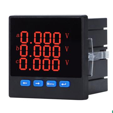 梅兰日兰 三相数显电压表SUPU80-3V，MLRL19SUPU80-3V 220v 1A-5A SUPU80-3V