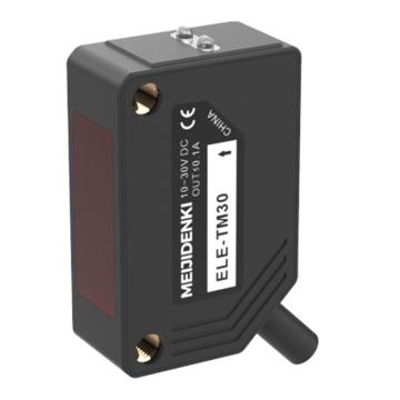 明治 方型激光传感器对射，线缆2m，检测距离：0-30m（可调节），NPN，光斑尺寸：Φ60mm/30m ELE-TM30N