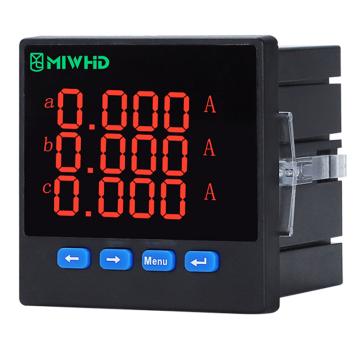梅兰日兰 三相数显电流表SUPI80-3A，MLRL19SUPI80-3A 220v 1A-5A SUPI80-3A