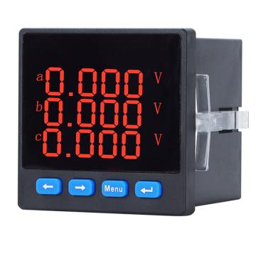 梅兰日兰 三相数显电压表SUPU72-3V，MLRL19SUPU72-3V 220v 1A-5A SUPU72-3V