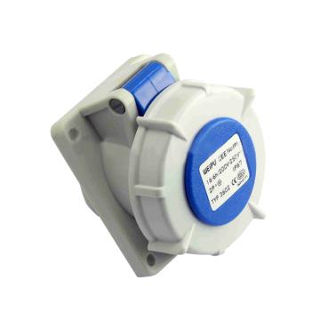 WEIPU/威浦 TYP系列暗装斜式工业插座3P 16A 230V IP67 蓝色 3602