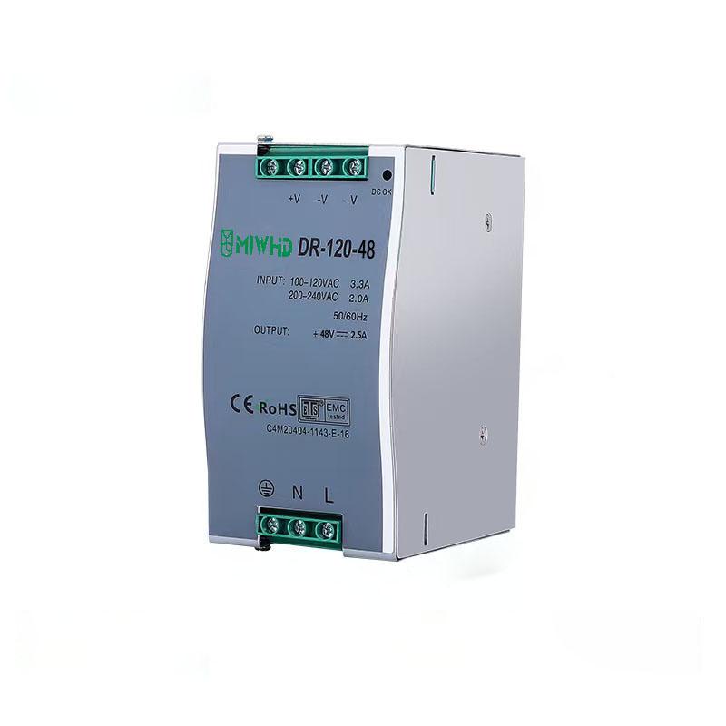 梅兰日兰 DR-120系列导轨型单组输出开关电源120W 48V 0-2.5A DR-120-48V