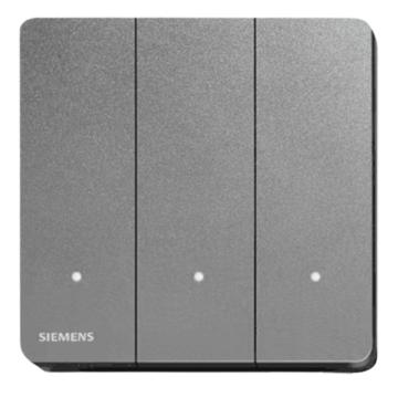 SIEMENS/西门子 三开双带LED开关睿致系列 灰色 5TA81373NC05
