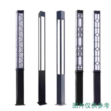 旭升 庭院灯厚度1.7直径470*470*500，材质：铝 四方灯头配2.6米140-76杆