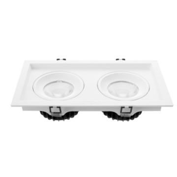 三雄极光 LED格栅射灯，星际II系列PAK564295-黄光 2×10W，3000K，24度，开孔180×95mm，白色 PAK564295-黄光