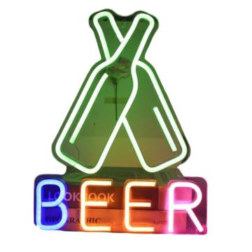 功成狮 霓虹灯酒吧装饰灯 HFJBZSD-01 背板 啤酒绿 USB+开关 套 GOHF0982