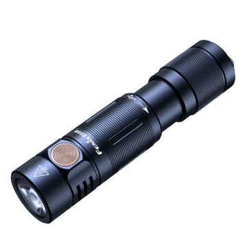 Fenix 迷你EDC手电筒3.4W，320mAh，MIcro USB充电 E05R，黑色