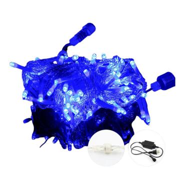 功成狮 LED彩灯灯串 HFCDDC-11 蓝色 黑线 公母插款 20m 200灯 带闪 8个/袋 个 GOHF0971