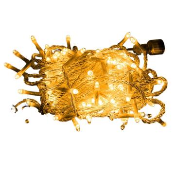 功成狮 LED彩灯灯串 HFCDDC-04 黄色 黑线 公母插款 10m 100灯 带闪 8个/袋 个 GOHF0978