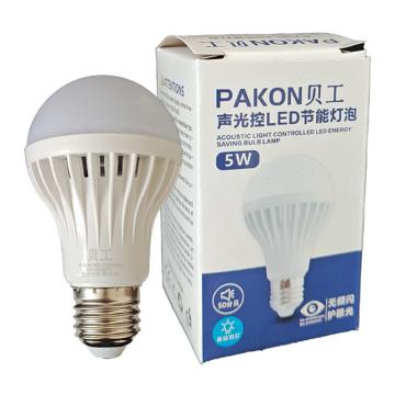 贝工 LED声光控灯泡，楼道走廊地下室车库感应灯泡，5W，E27，一个一箱 BG-SQP05W