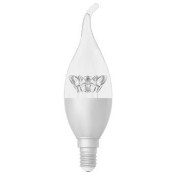 佛山照明 LED灯泡，晶钻系列6.5W，827K，E14，银色 C37拉尾泡 6.5W，827K，E14，银色