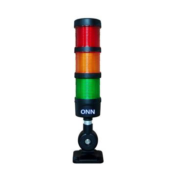 欧恩 LED三色设备警示灯DC24V，黑色灯体 ONNM4-3ABFT-RYG-60(一体灯板)