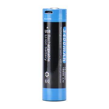 务本 18650锂电池含type c充电接口，3400mAh 18650可充锂电池，ABE3400R