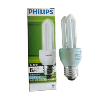 PHILIPS/飞利浦 节能灯泡白光白光 8W E27 大螺口2U 6500K