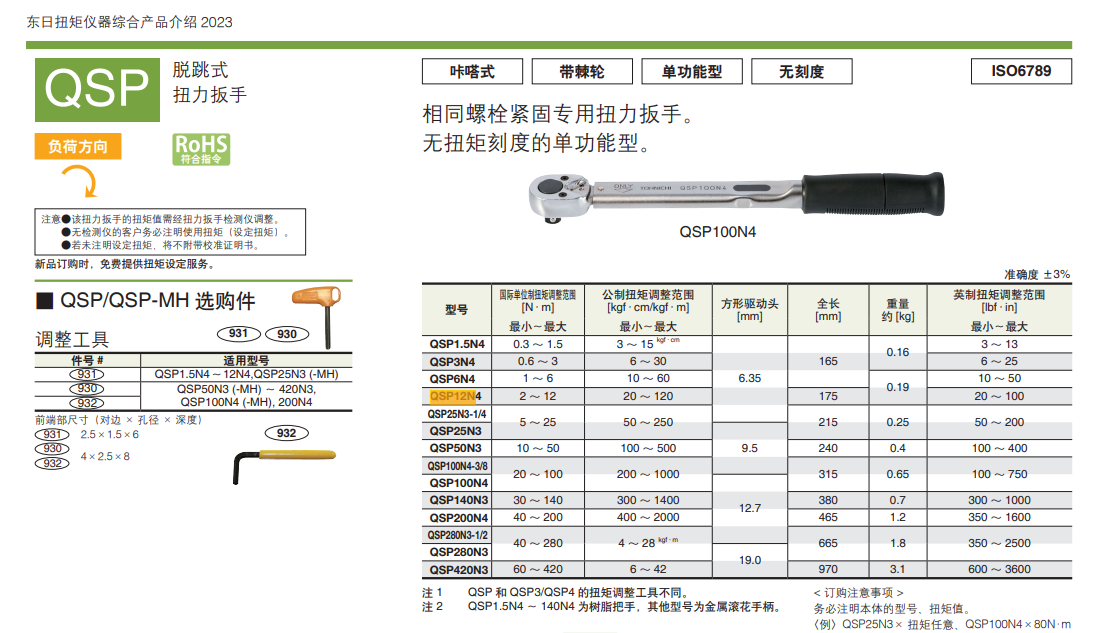 东日 扭矩扳子 QSP12N4