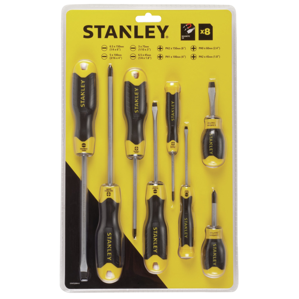 STANLEY/史丹利 8件套铬钒钢胶柄螺丝批 STHT92004-8-HC