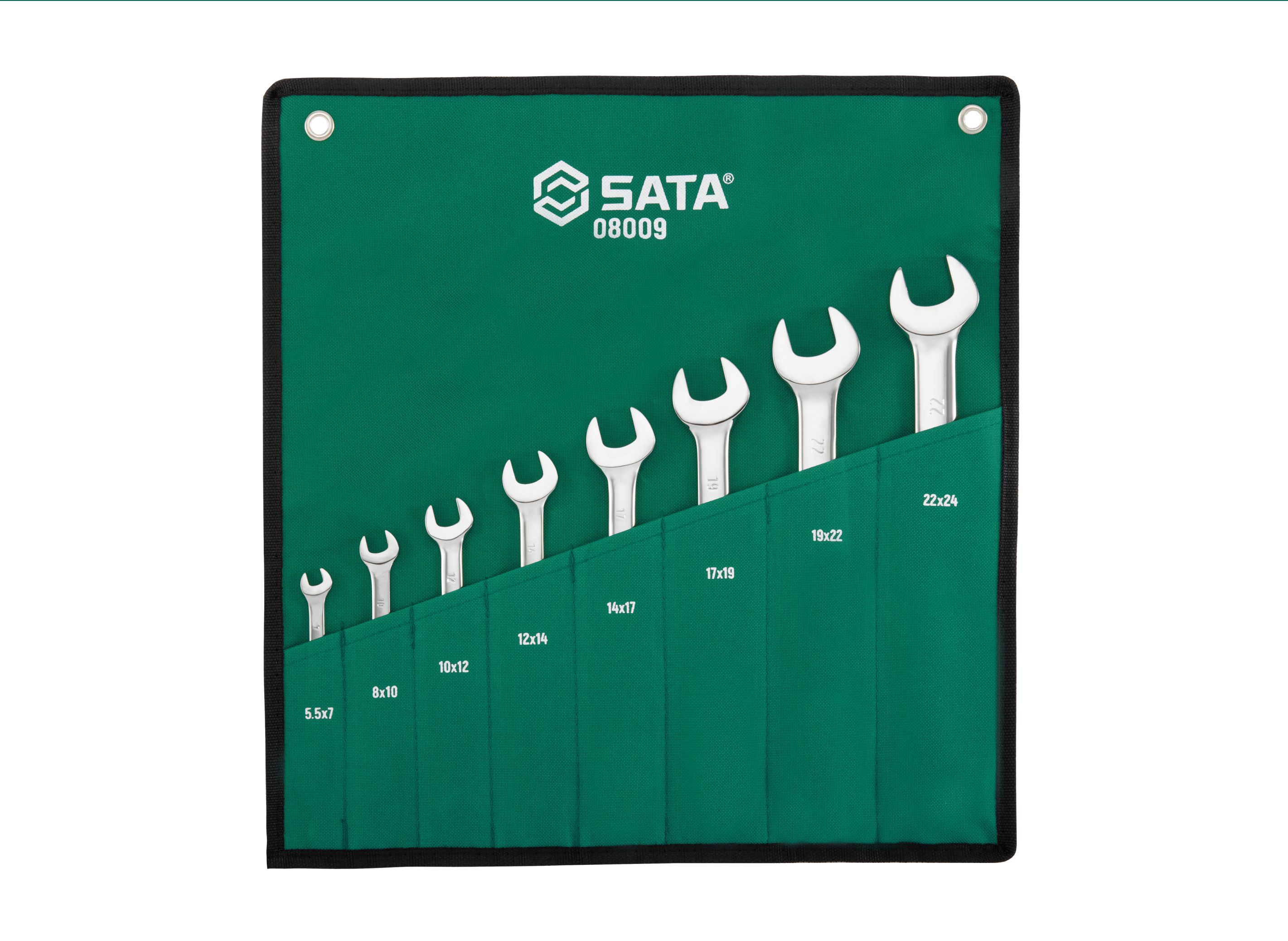 SATA/世达 8件全抛光双开口扳手组套 08009