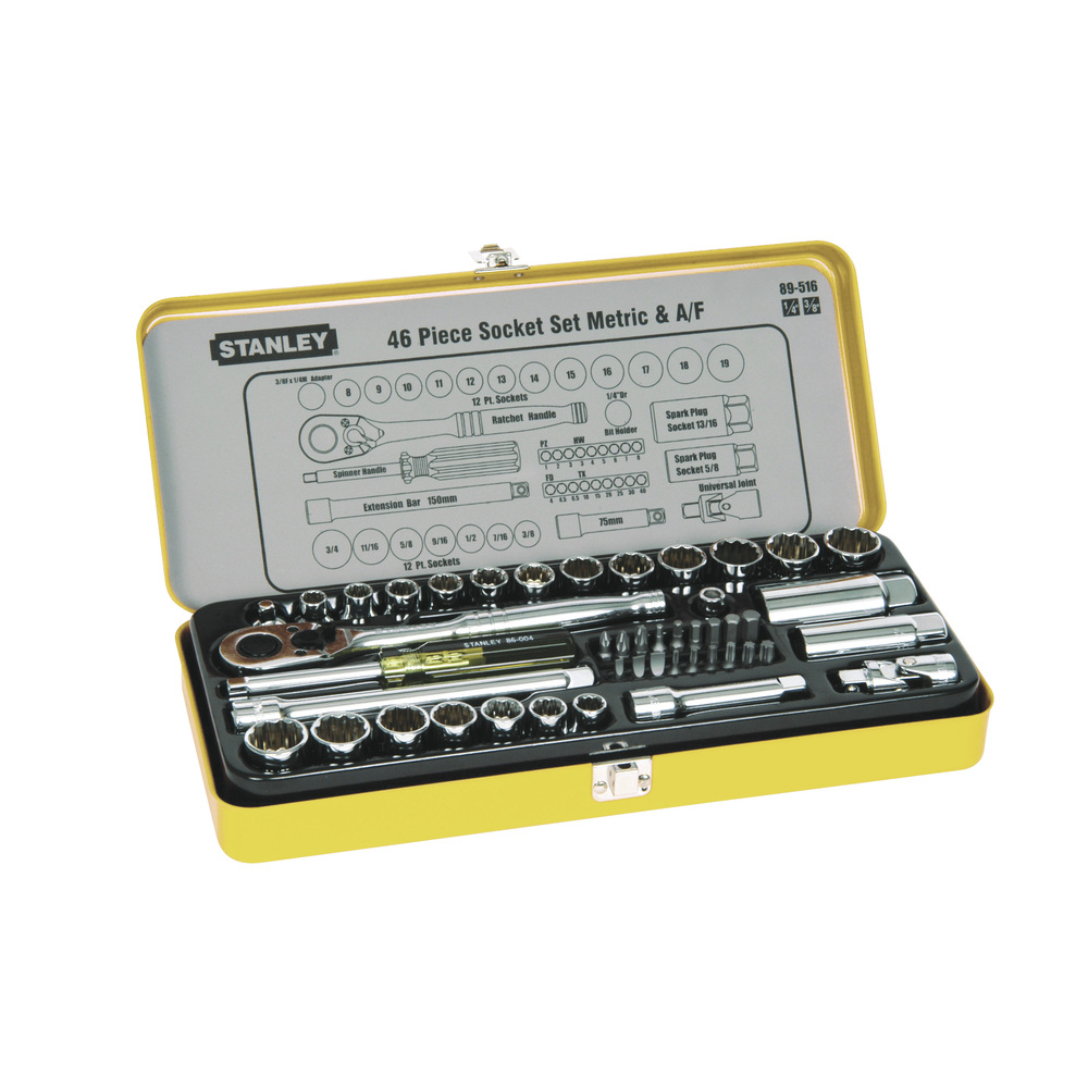 STANLEY/史丹利 46件套6.3MM,10MM系列公英制组套 89-516-22 紧固