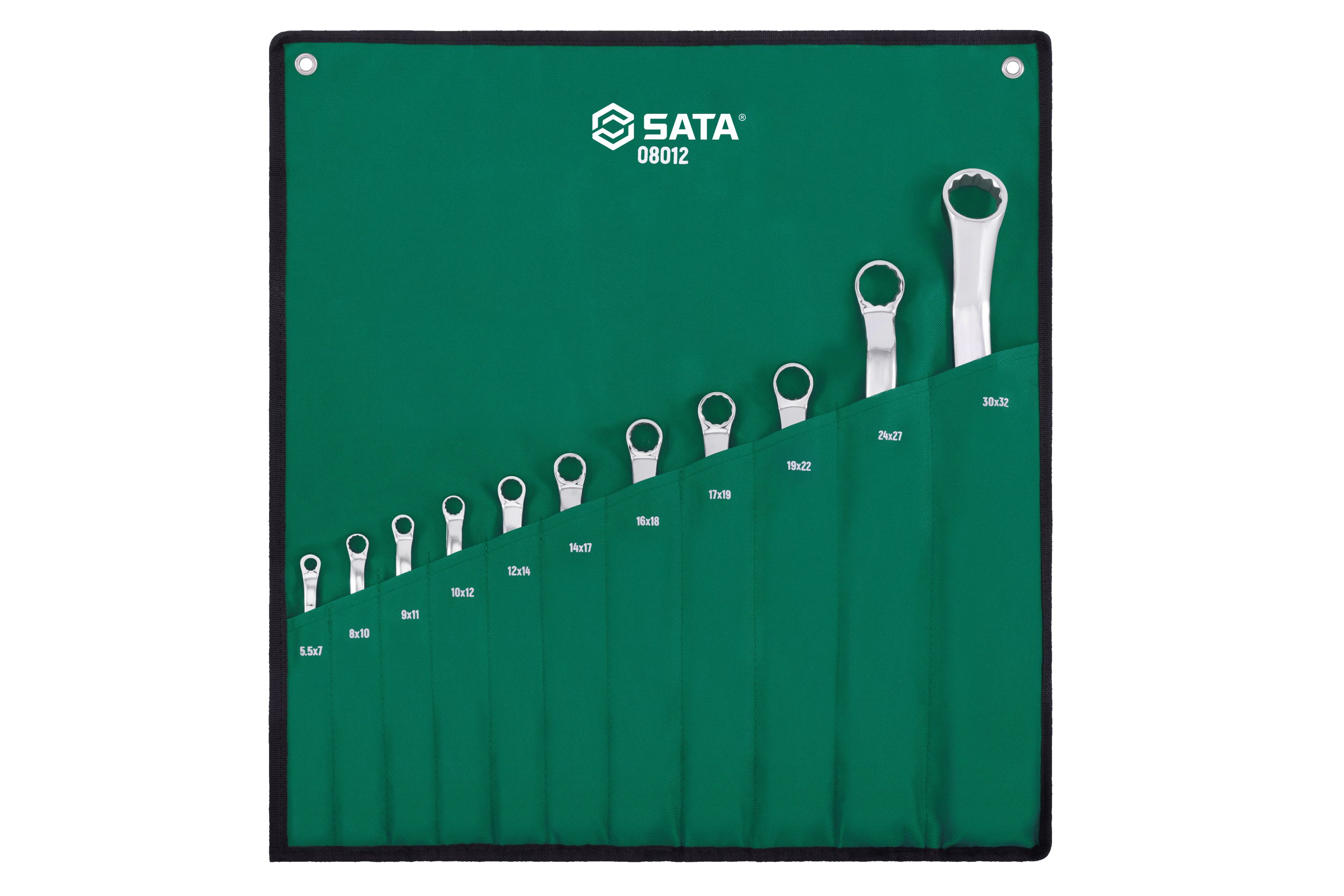 SATA/世达 11件全抛光双梅花扳手组套 08012