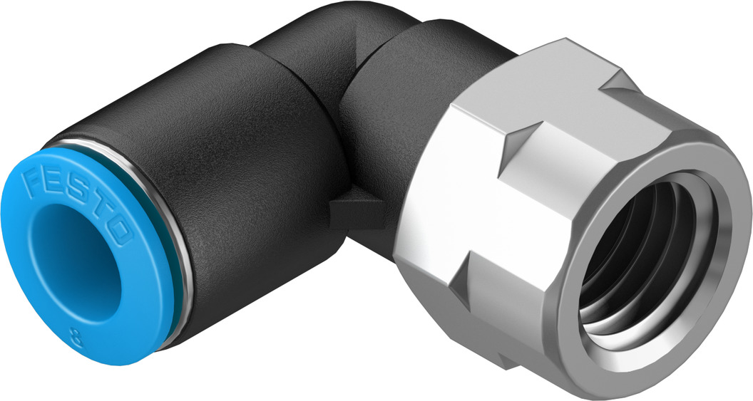 FESTO/费斯托 L 型快插式螺纹接头 QSLF-1/4-8-B