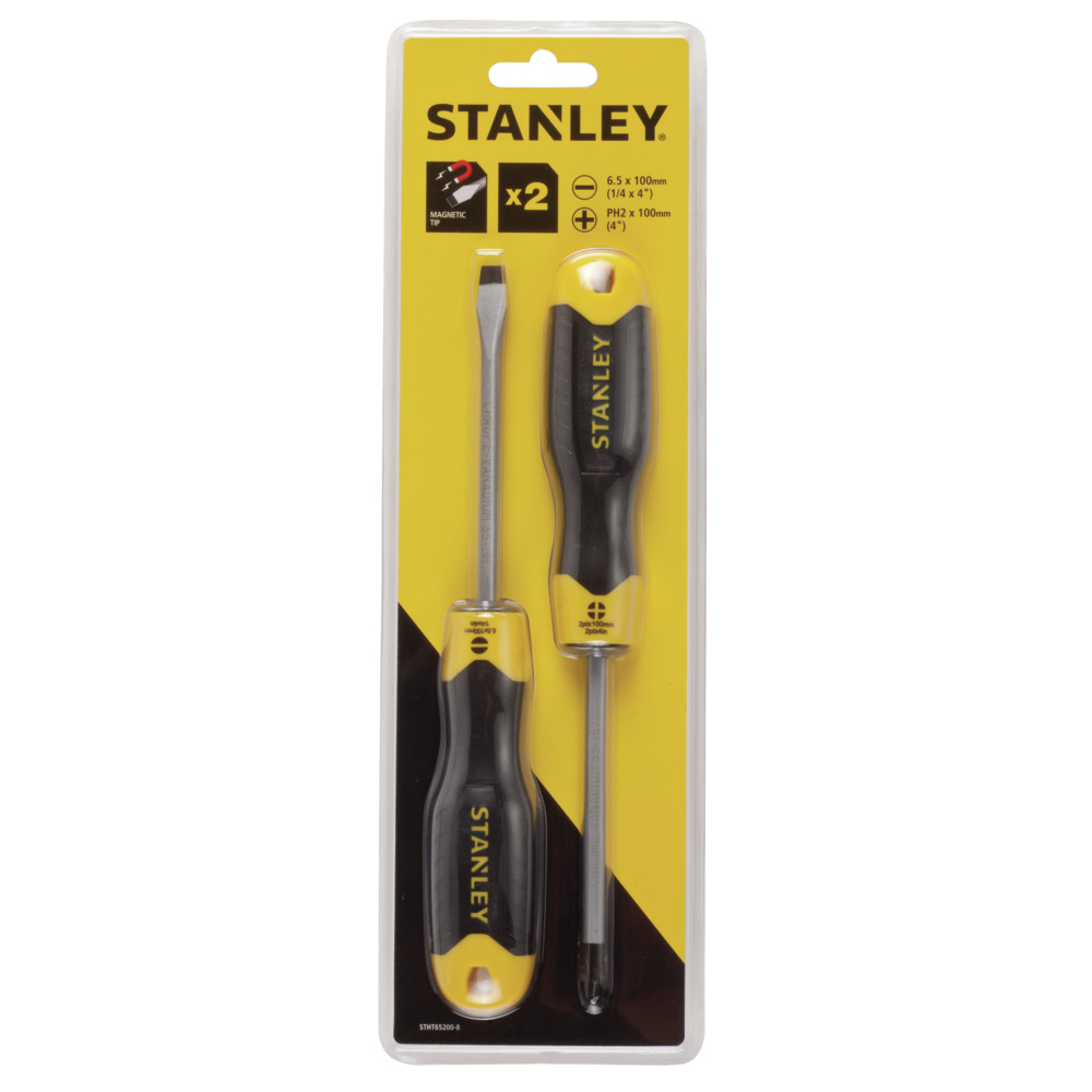 STANLEY/史丹利 2件套铬钒钢胶柄螺丝批 STHT65200-8-HC 紧固