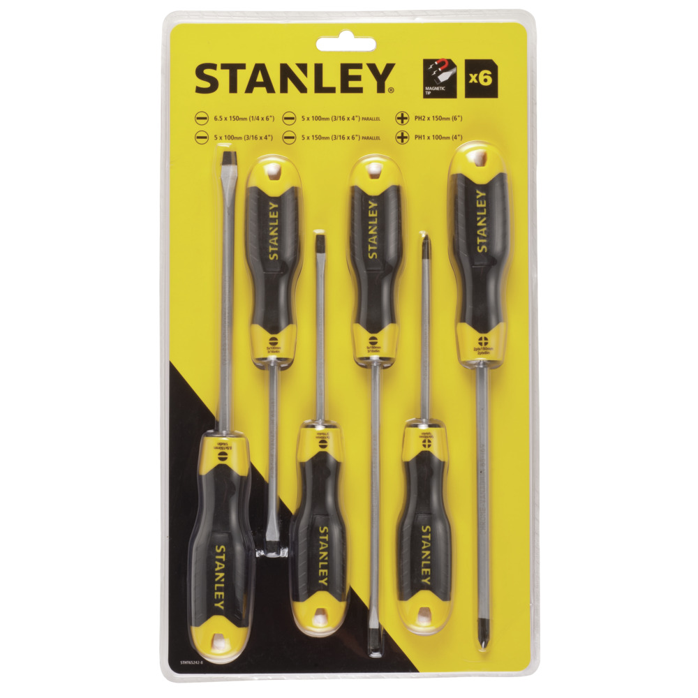 STANLEY/史丹利 6件套铬钒钢胶柄螺丝批 STHT65242-8-HC 紧固