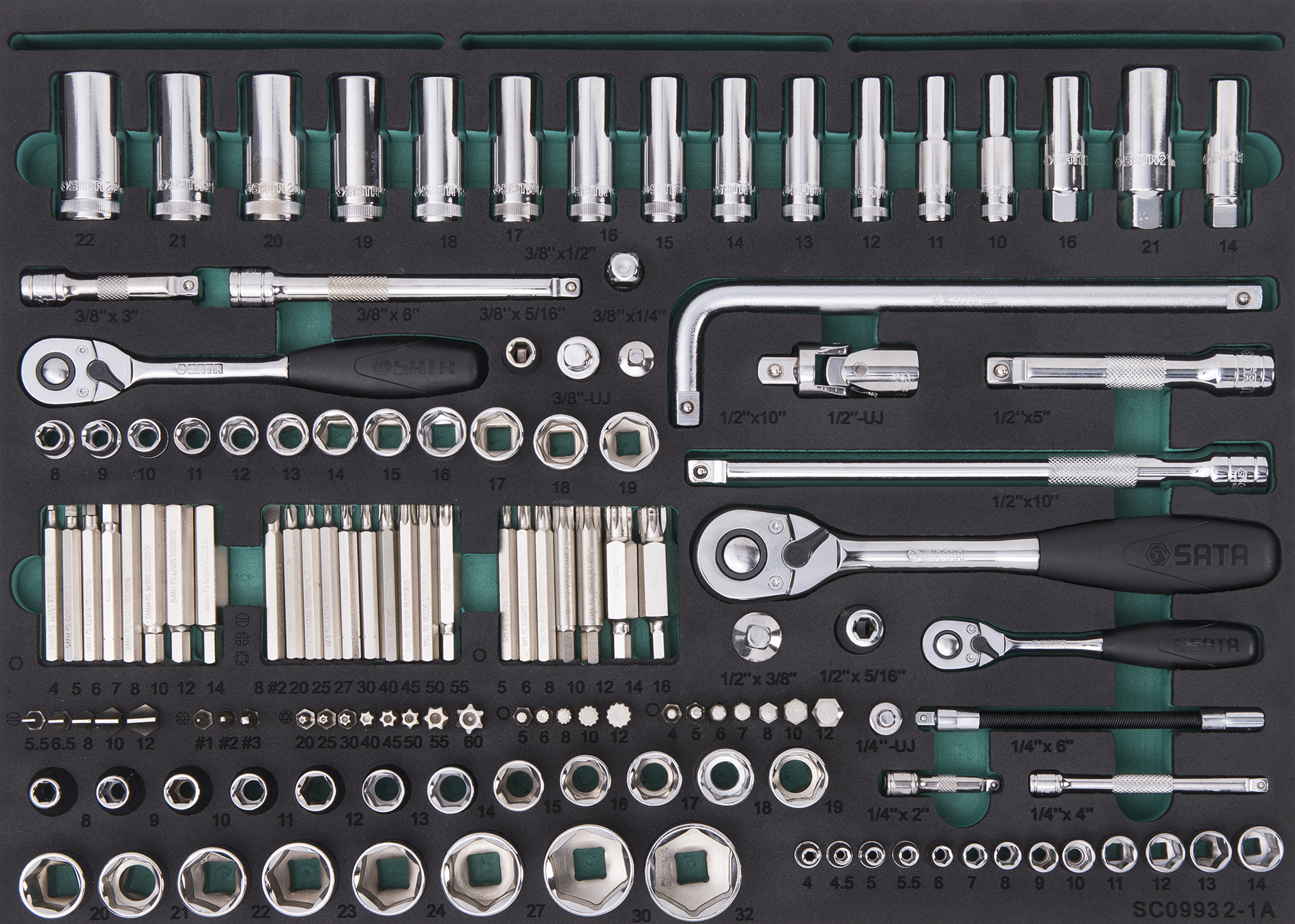 SATA/世达 242件通用机修工具车組套（6抽工具车） 09932