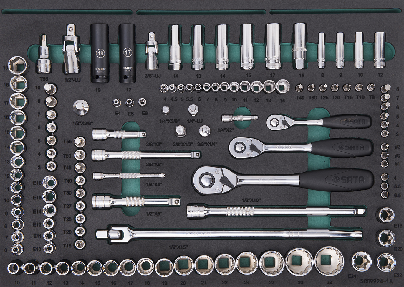 SATA/世达 231件品牌机修工具车组套 （4抽2门工具车） 09924