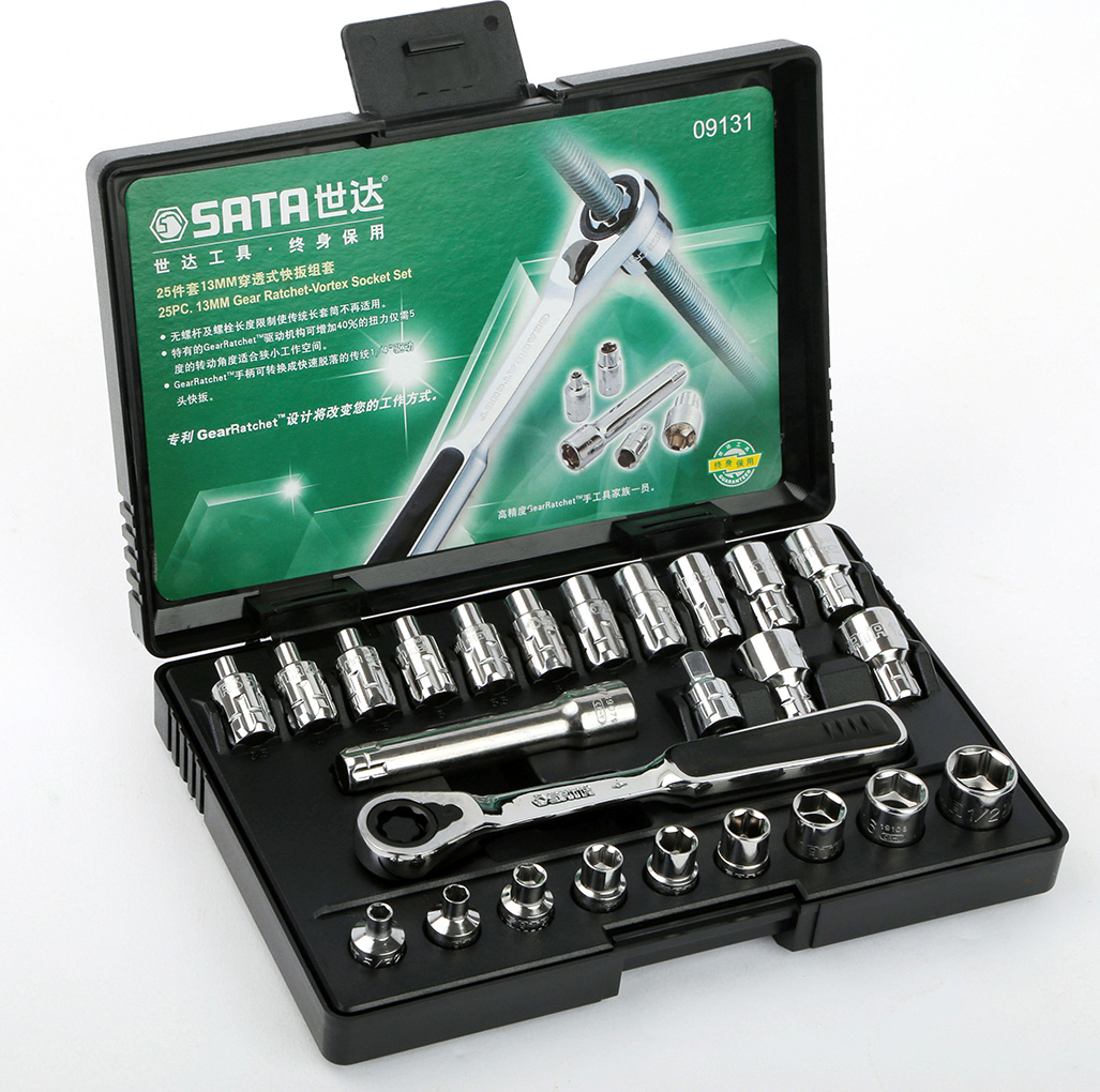 SATA/世达 25件13MM系列穿透式套筒组套 09131