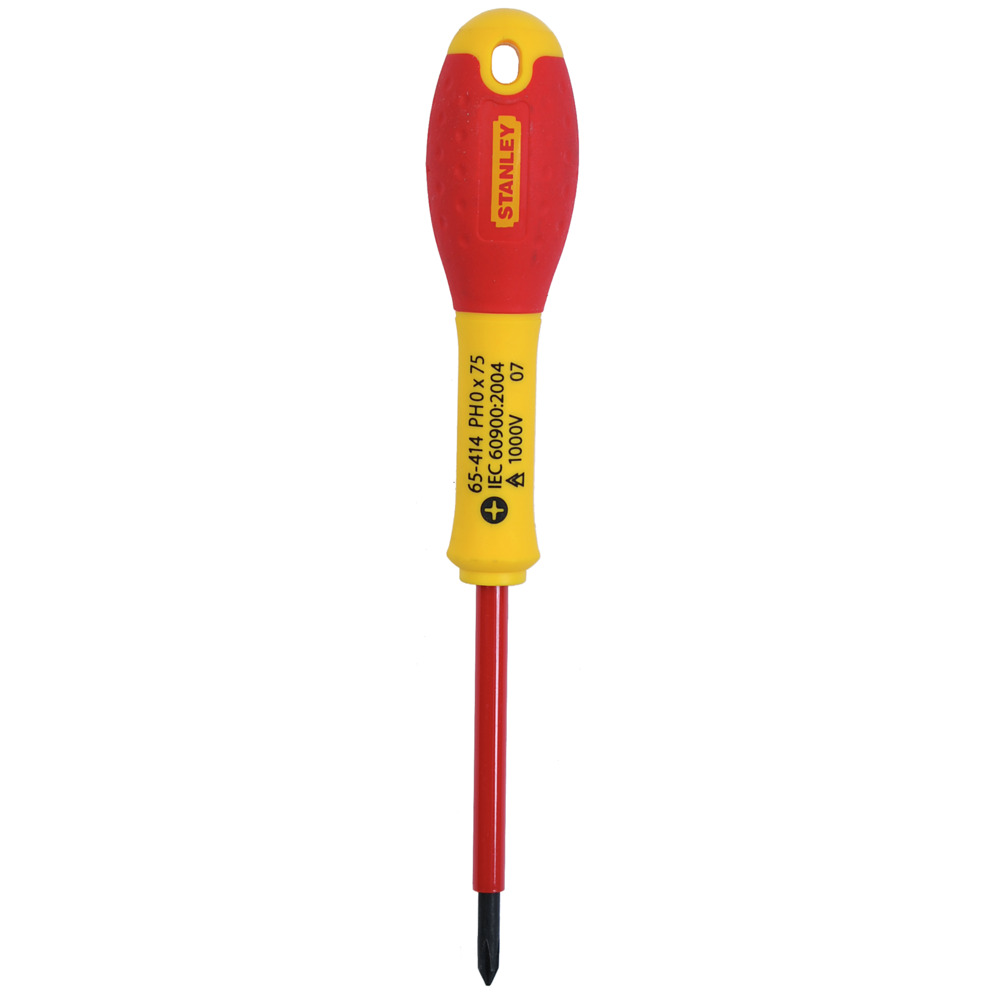 STANLEY/史丹利 双色柄十字绝缘螺丝批PH0x75mm 65-414-14 紧固