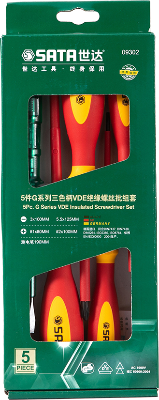SATA/世达 5件VDE绝缘螺丝批组套 09302
