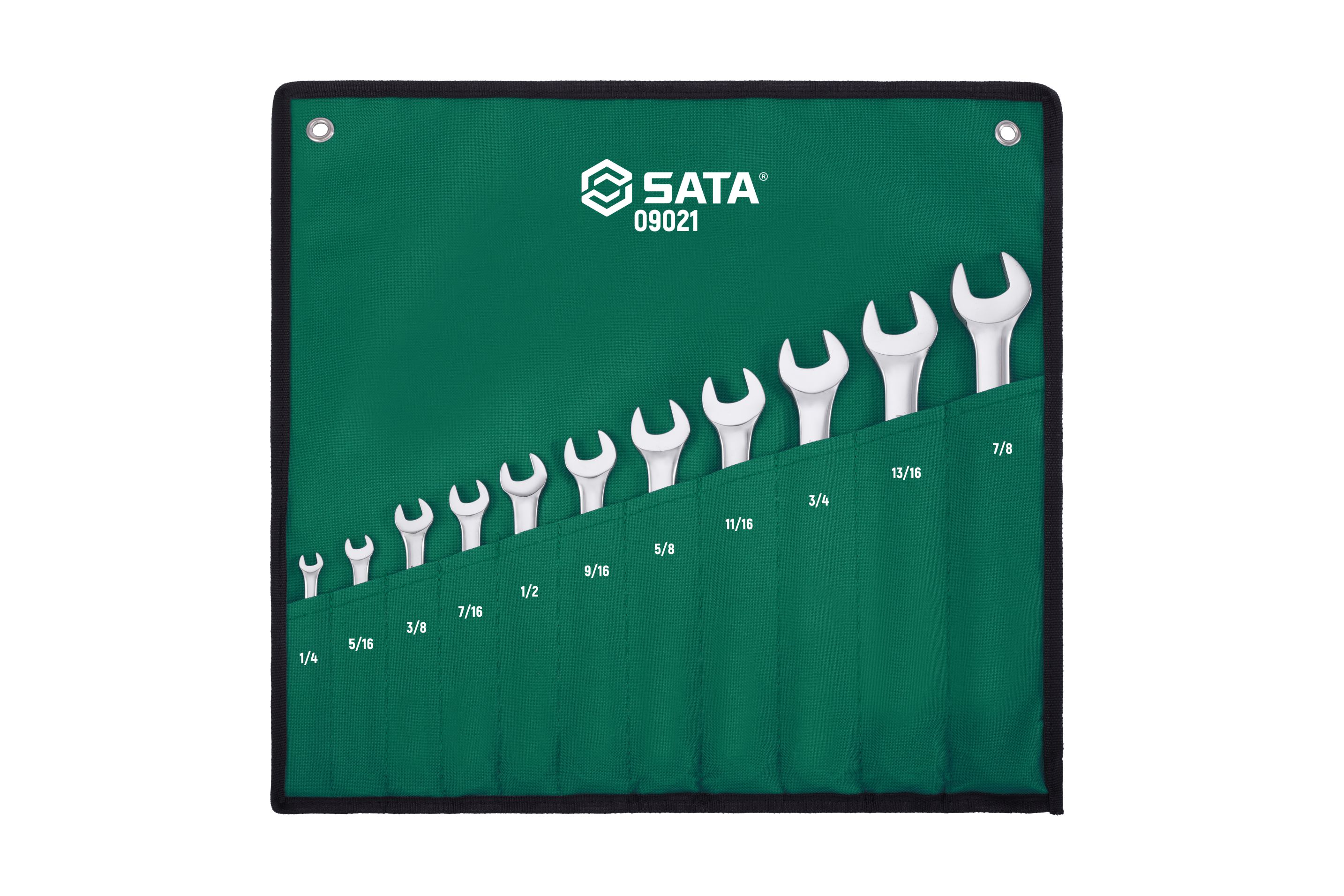 SATA/世达 11件英制全抛光两用扳手组套 09021